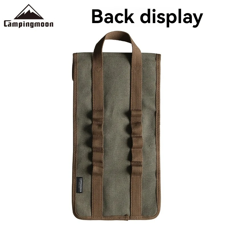 CAMPINGMOON Outdoor Camping Equipment Stainless Steel Single Flying Table Bag Hand-held Thick Canvas Bag Storage Bag