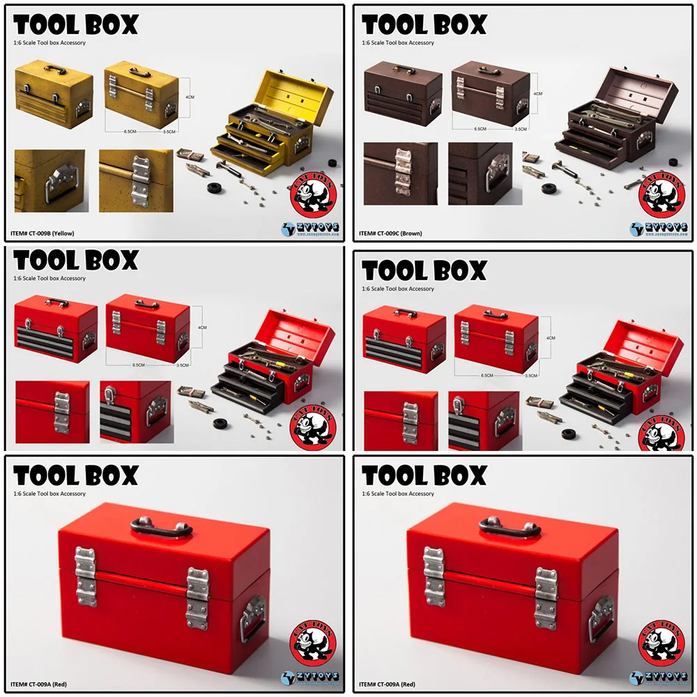 

1/6 Scale Soldier Toolbox Multifunctional Plastic Hardware Toolbox Storage Box Accessory For 12'' Action Figure Model
