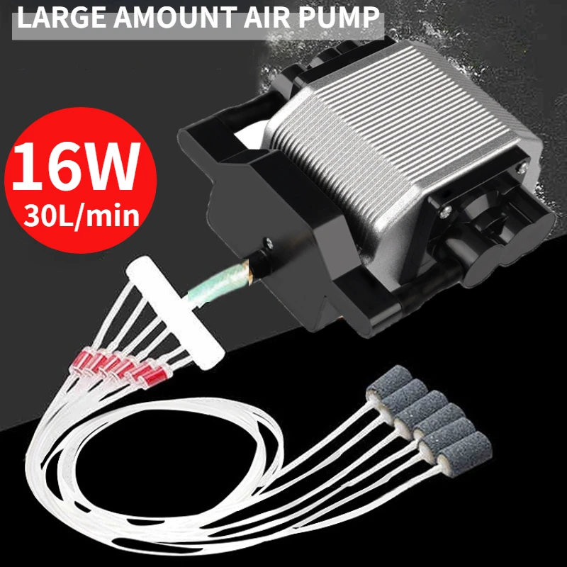 

30L/min 16w High Energy Powerful Compressor Aquarium Increasing Oxygen Air Pump 1800L/H 40db Ultra Silence for Fish Tank Ponds