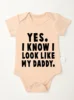 Short Sleeve Toddler Romper Infant Jumpsuit Newborn Baby Girl Boy Clothes Bodysuit Yes I Know Look Like My Daddy Print Onesie 1