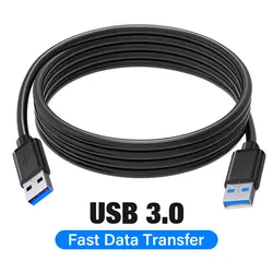High - Speed USB to USB 3.0 Extension Cable - Male to Male Data Transfer Cord, Available in Multiple Lengths - 2m (Black)