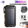 NEW 200000mAh Solar Power Bank Portable Charging Poverbank External Battery Charger Strong Light LDE Light for All Smartphones 1