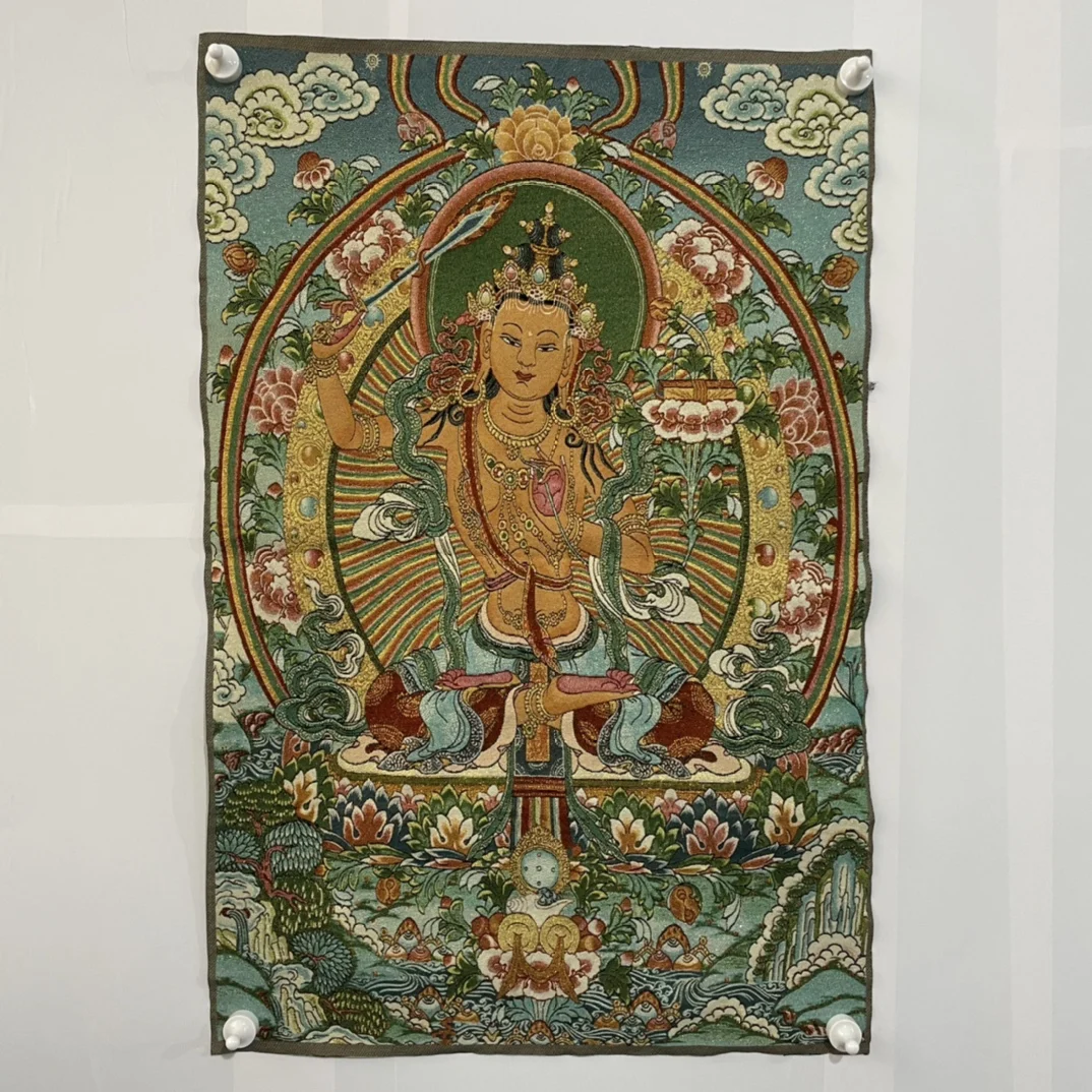 

Free Delivery China Elaborate Silk Embroidery Luck“Bodhisattva Buddha”Geomantic Thangka Painting Mural Household Decoration#131