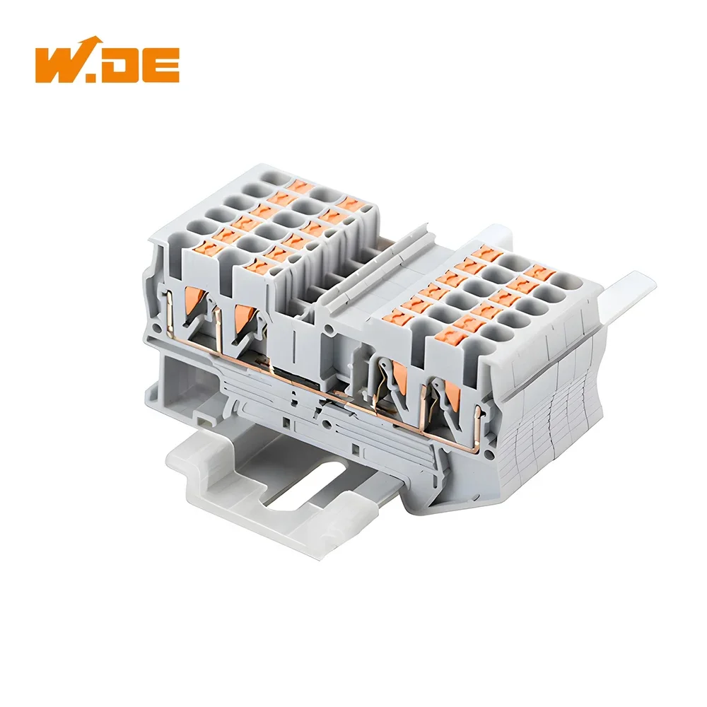 

50Pcs PT4-QUATTRO 4 Din направляющая клеммная пластина провод толчок пружины без винта фидера клеммная пластина провод