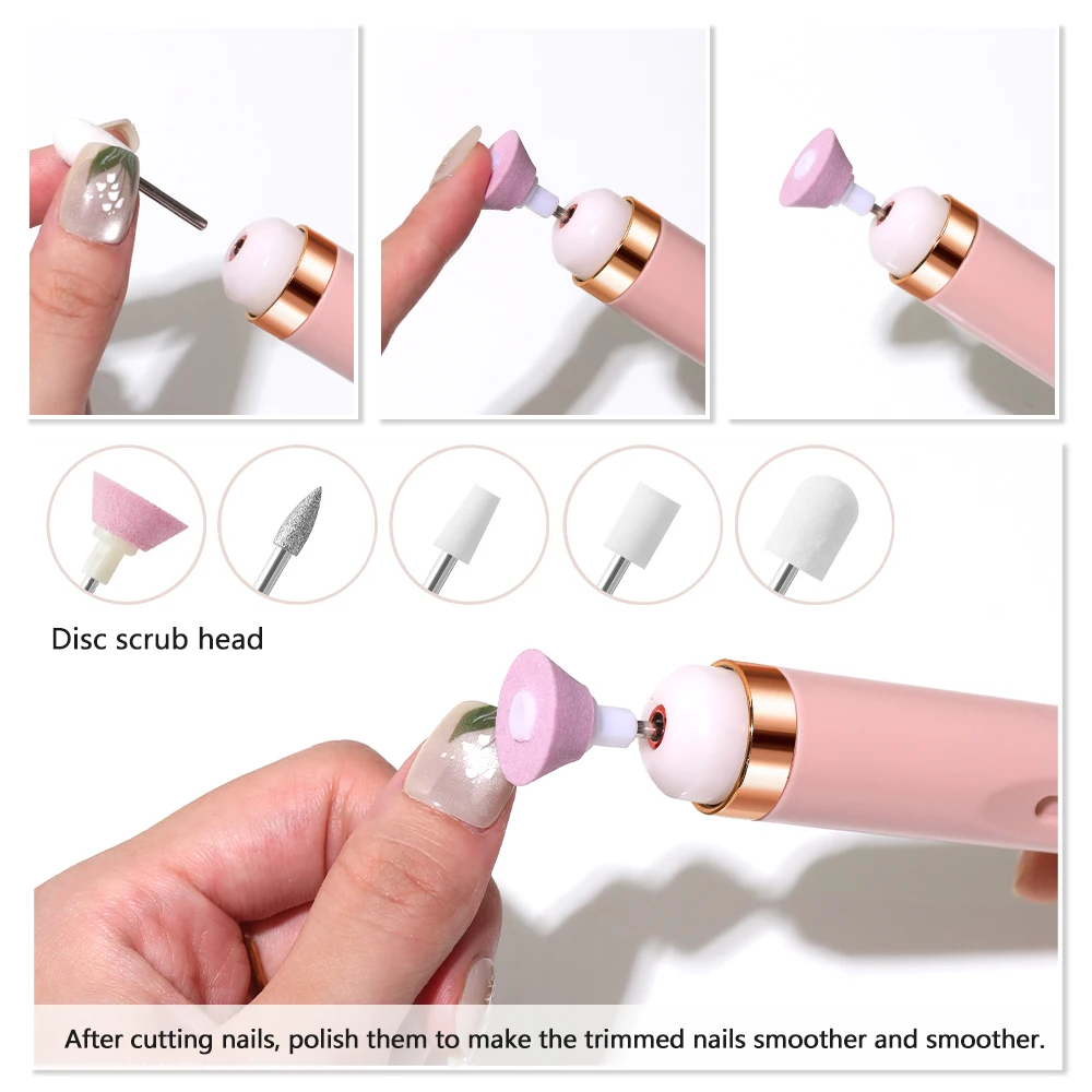 YIKOOLIN Portable Manicure Set with 4 Speeds Professional Manicure and Pedicure Tools Exfoliation and Polishing for Nail Salon 3