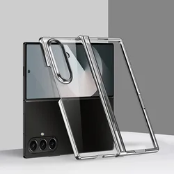 Sleek Transparent Electroplated Hinge Protective Case - Ultra Thin Soft Cover for Galaxy Z Fold6 (Silver)