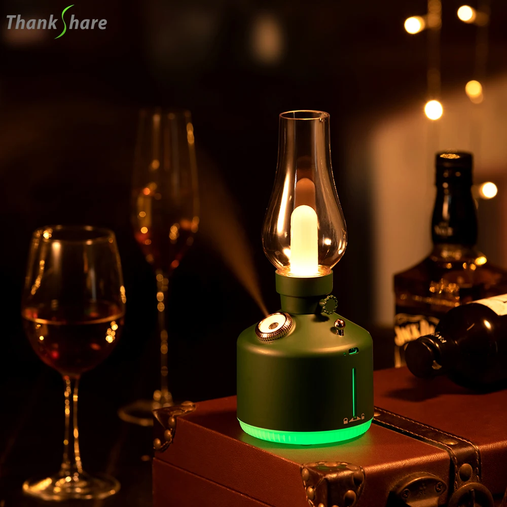 

USB Aroma Diffuser Wireless Retro Lamp Air Humidifier 1200mAh Battery Rechargeable Essential Oil Cool Mist For Christmas Gift