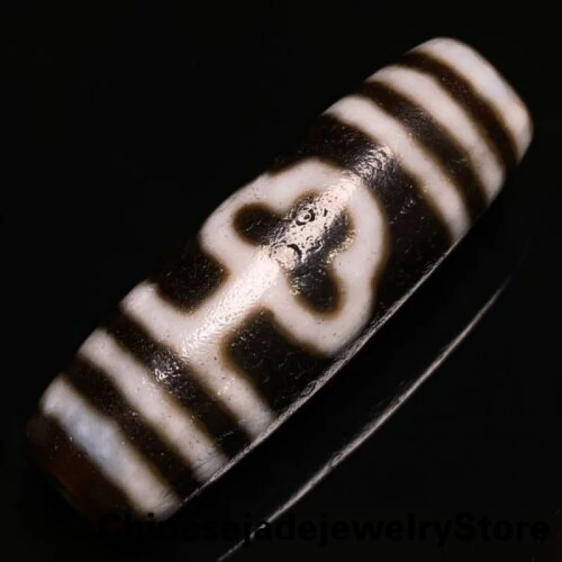 

Ancient Tibetan DZI Beads Old Agate Bodhi Tree Totem Amulet Pendant GZI 58×19mm