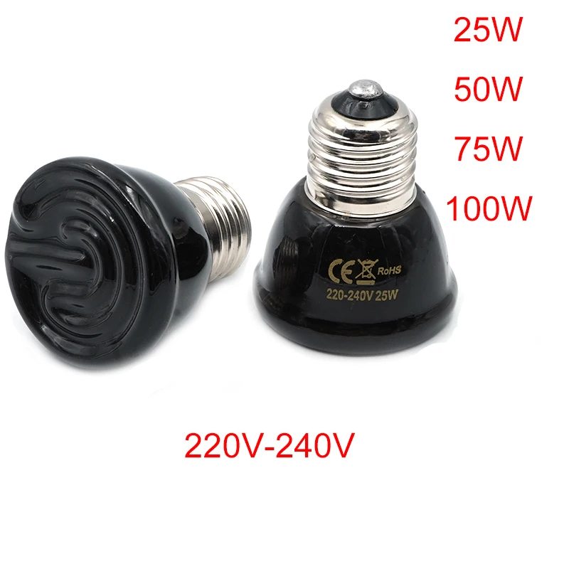 Mini Pet Reptile Infrared Ceramic Heating Lamp 220V Heat Emitter Light