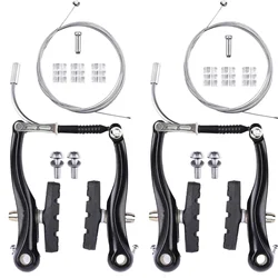 Bicycle V-Brake Sets - Aluminum Alloy Adjustable Bike Brake Calipers (2-Pack) (Black)
