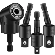 

4 Pieces Impact Grade Sockets Adapter Power Drill Sockets Adapter Set with 360 Degree Rotatable Hex Shank Drill Adapters