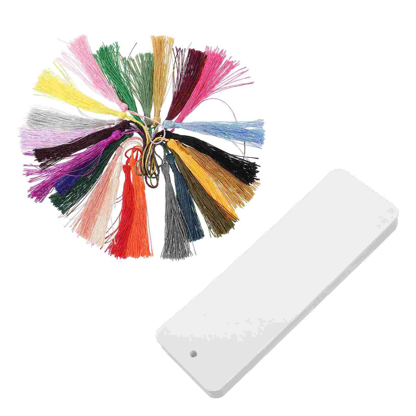 

Plain Bookmarks Craft Labels Blank Bookmarks with Hole and Tassels Art DIY Printing Craft Bookmarks to Color Label