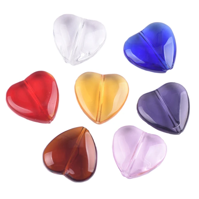 Clear Crystal Beads Heart Shaped  High Quality Heart Shape Beads - 10pcs  12mm Plated - Aliexpress