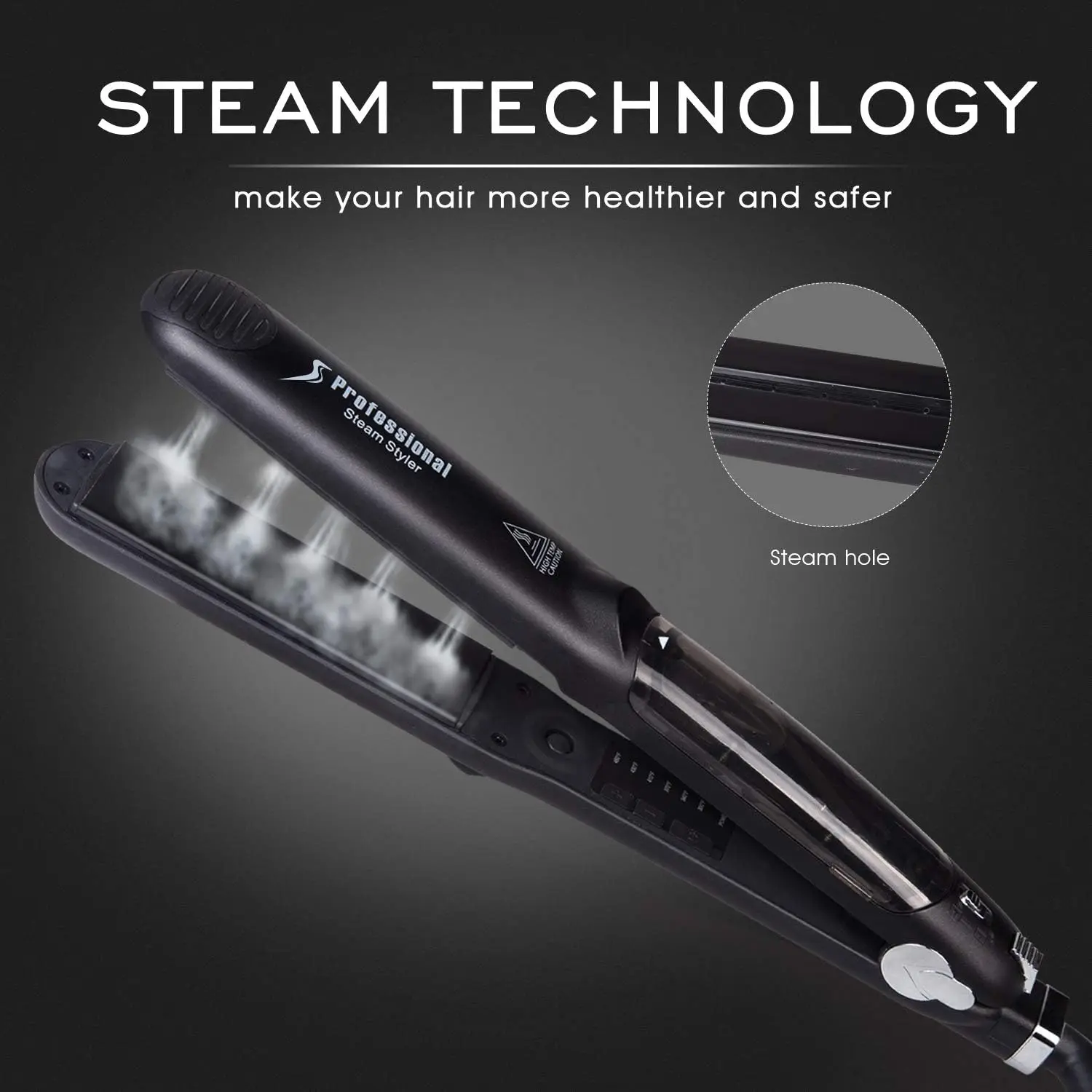 Professional Steam Hair Straightener Ceramic Vapor Hair Flat Iron Seam Hair Straightening Iron Curler Steamer Hair Styling Tool 6