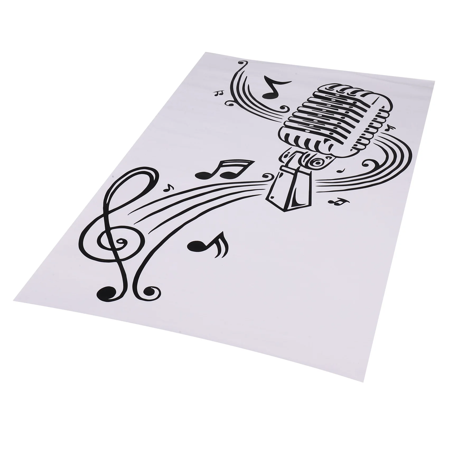 EYFL-Microphone Music Note Wall Art Musical Notes Sticker For Ktv Bar Background Home Decorations