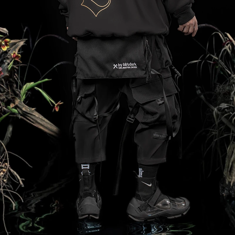 11 BYBB'S DARK Ribbons Multi Pockets Cargo Pants Men Hip Hop Streetwear Tactical Function Trouser Techwear  Harajuku Joggers Men 2