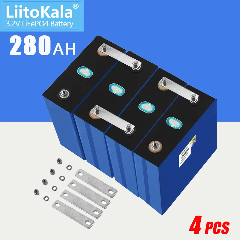 

Аккумуляторы LiitoKala, 3,2 в, а/ч, 48 В, Lifepo4, а/ч, 4 шт.