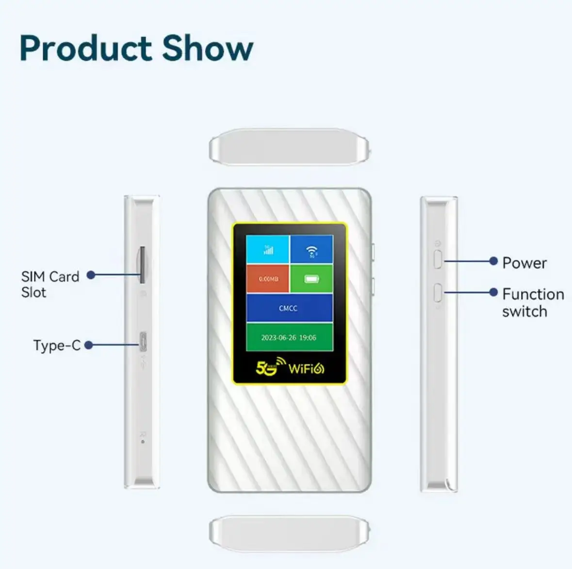 B-M 5G Mobile WIFI Router Portable Wifi Hotspot 2.4G 5G+Wifi 6 Fast Charge 5000 Mah Support 16 Users