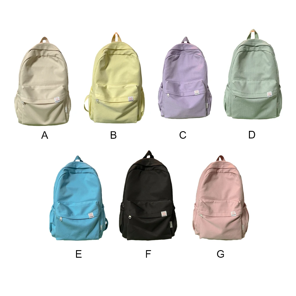 

Women Backpack Simple Female Travel Bag Backpacks Solid Color College Style Shoulder Schoolbag Rucksack Yellow
