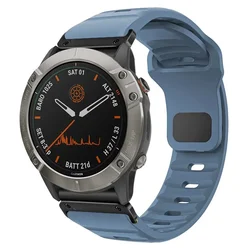 QuickFit Silicone No - Gap Watchband - Versatile 22mm & 26mm Strap - 22mm Fenix 7 6 Pro (Blue Black)