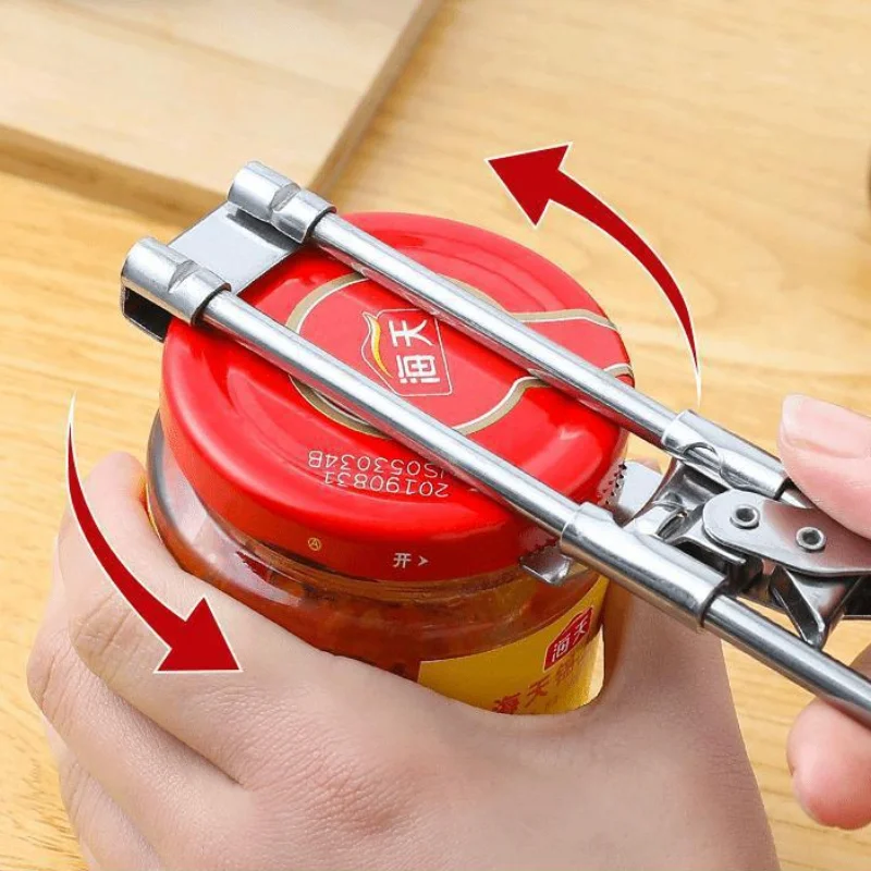 Adjustable Jar Opener Stainless Steel Camping Picnic Jam Bottle Cap Open  Tool Ki