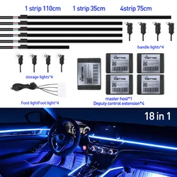 RGB Full Color LED Interior Ambient Lights with Hidden Acrylic Strip Symphony Atmosphere Lamp (RGB 18 in 1)