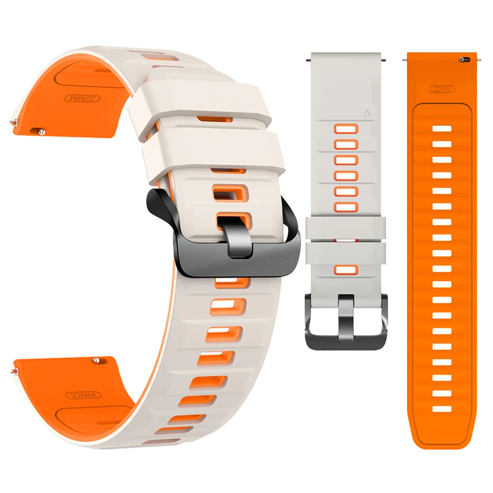 22mm Sport Watchband - Silicone Bracelet, Adjustable Strap Replacement