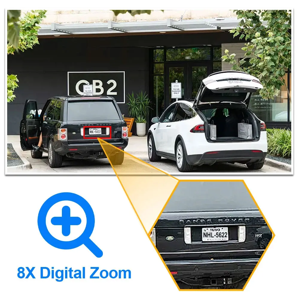 ICSEE 스마트 홈 PTZ 와이파이 카메라, 양방향 오디오, 무선 360 ° 야외 감시 IP 카메라, 3 렌즈, 8X 줌, 자동 추적, 9MP