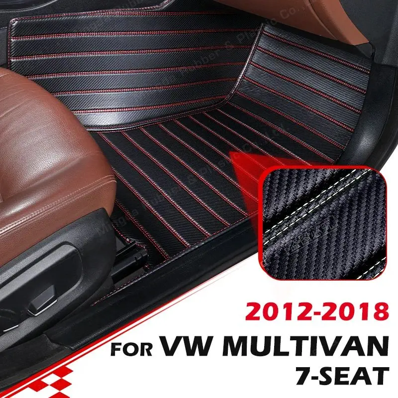 

Коврики из углеродного волокна на заказ для Volkswagen VW Multivan 7-seat 2012-2018 13 14 15 16 17 футов коврик аксессуары для интерьера автомобиля