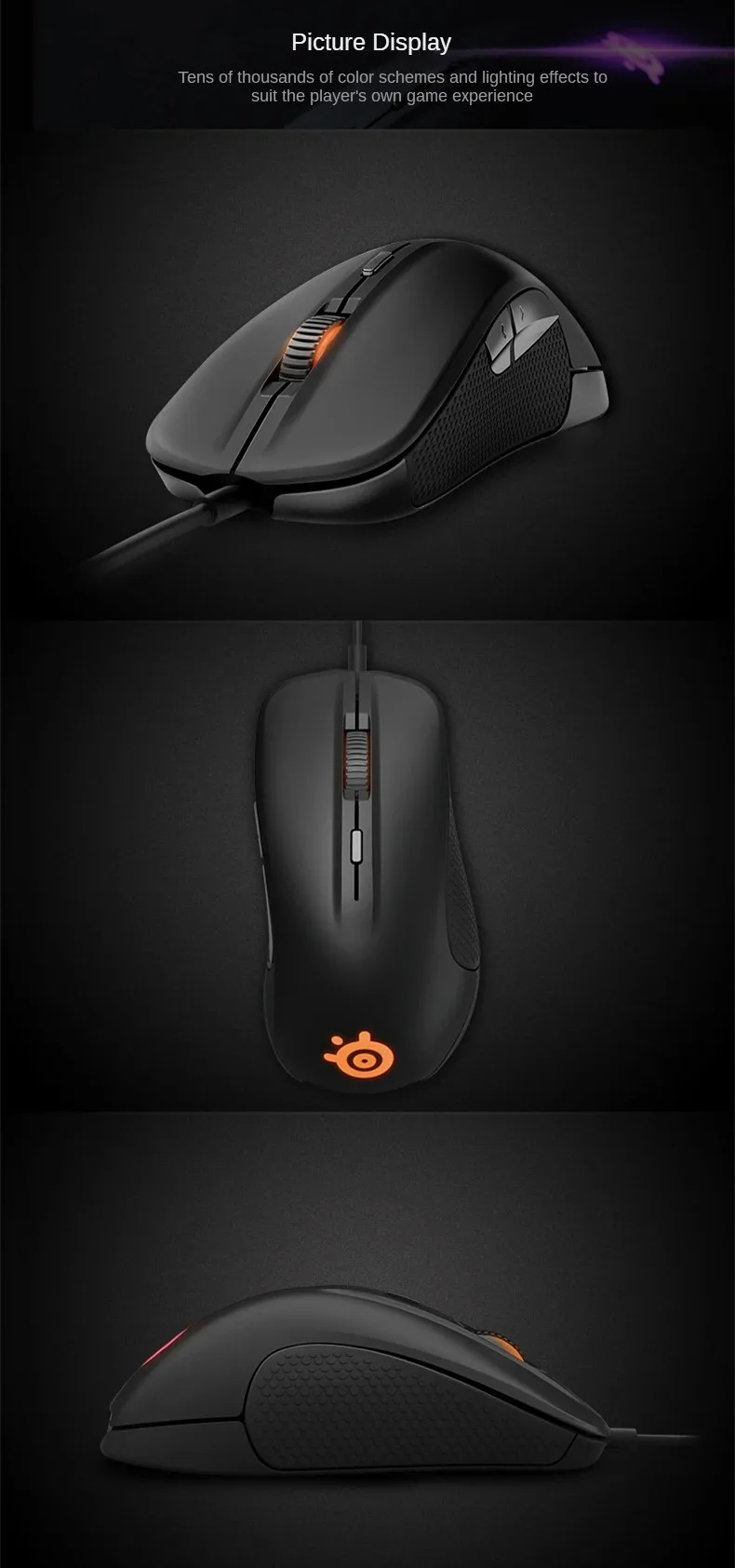 iluminação rgb, trueMove, sensor óptico, usb, 7200 cpi, original