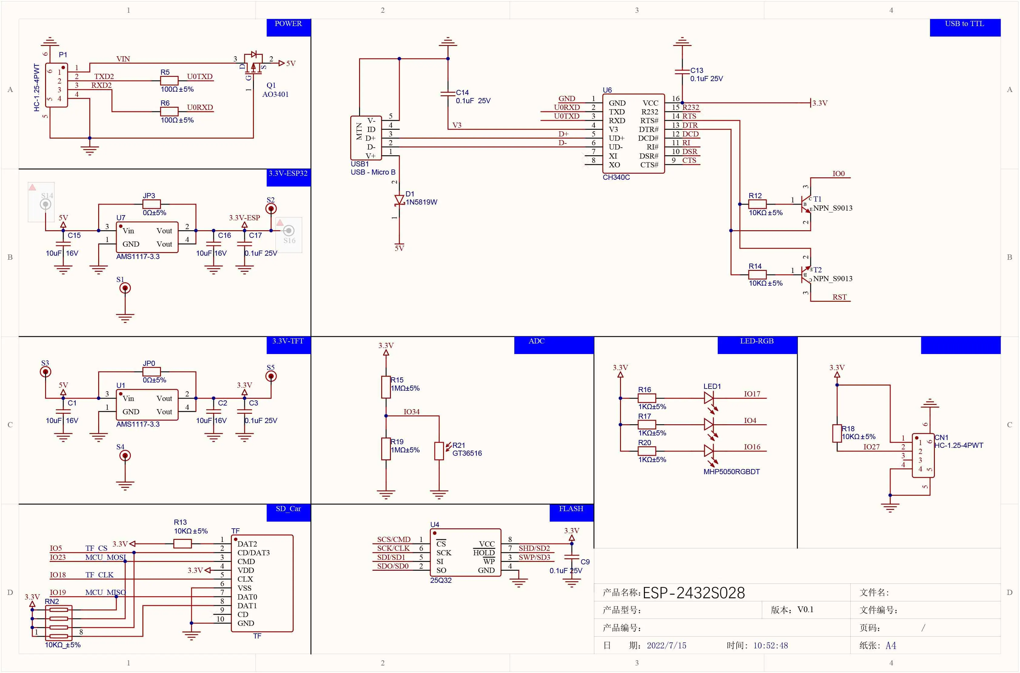 รูปสินค้า หน้าจอสัมผัส ESP32 2.8 นิ้ว สำหรับ Arduino IoT