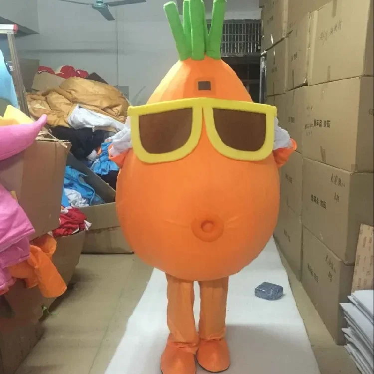 

Adult Character Costume Mascot As Fashion Cosplay Wear Glasses Of Carrots Vegetable Mascot