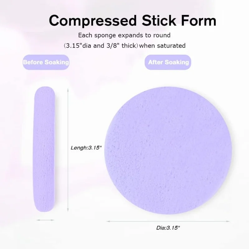 Compress Face Wash Puff Storage Box Facial Cleansing Sponge Makeup Remover Round Face Wash Sponge Skincare Beauty Tool