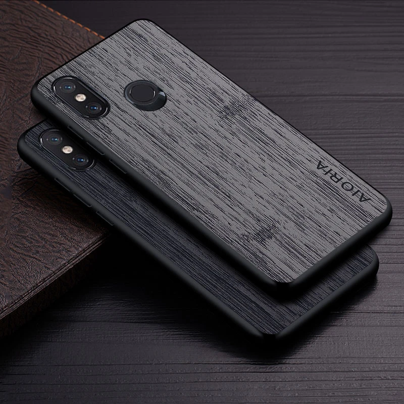 Case for Xiaomi Mi 8 And Mi 8 Lite funda bamboo wood pattern Leather cover Luxury coque for xiaomi mi 8 case Cover