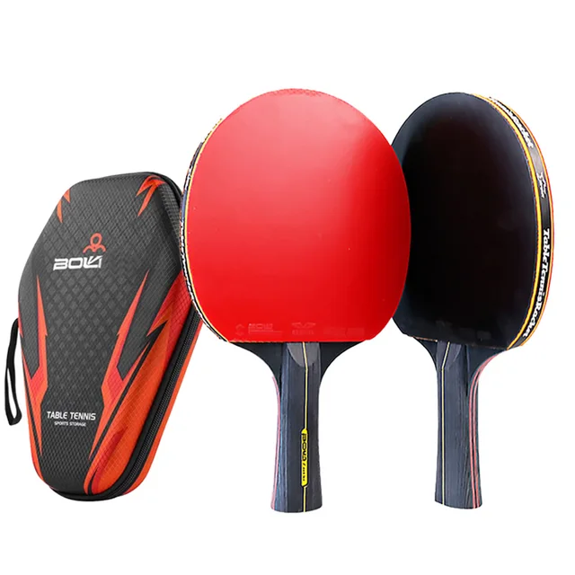 6 Star Table Tennis Racket 2PCS Professional Ping Pong Racket Set Pimples-in Rubber Hight Quality Blade Bat Paddle with Bag 1