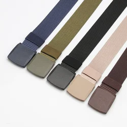 Military Army Men's Automatic Buckle Nylon Belt New High-quality Versatile Adjustable Outdoor Canvas Travel Tactical Belt 123cm