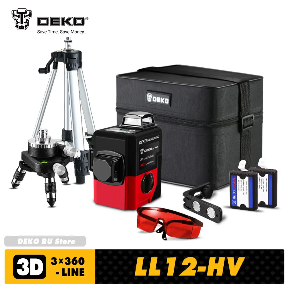 

DEKO LL12-HV SERIES 3.7V 3X360 LASER LEVEL SELF-LEVELING HORIZONTAL&VERTICAL POWERFUL DETECTOR INDOOR&OUTDOOR CONSTRUCTION TOOLS