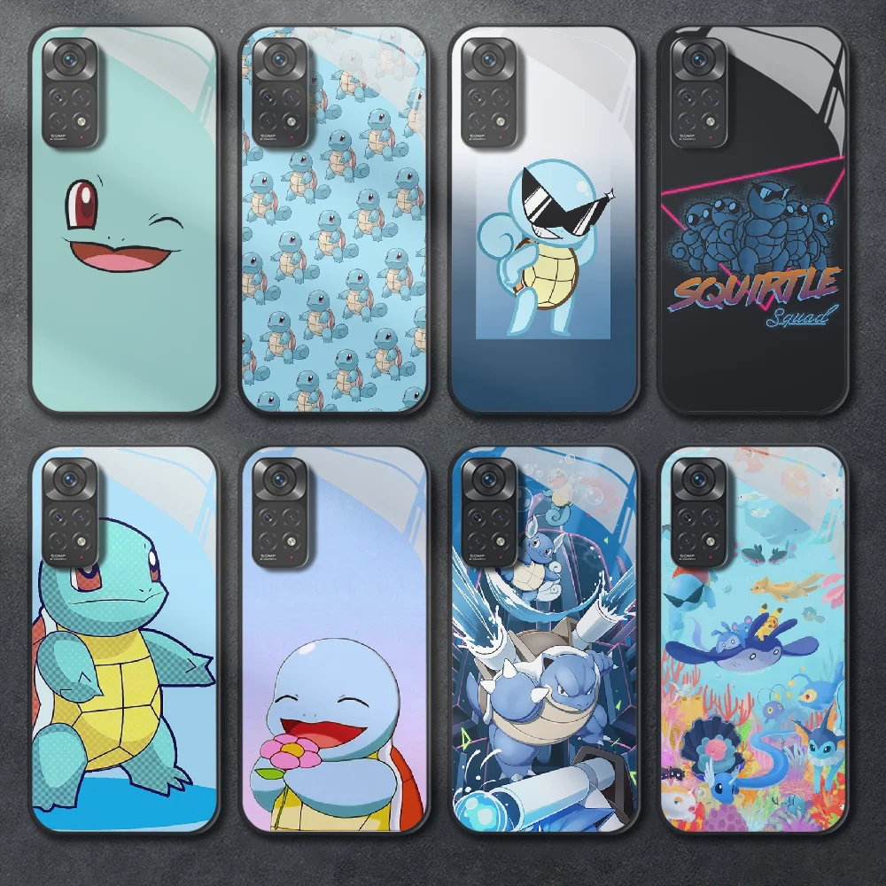 

Squirtle Pokemon Blastoise Tempered Glass Phone Case For Xiaomi Redmi Note 8 9 10 11 12 13 Pro Plus Bumper Cover