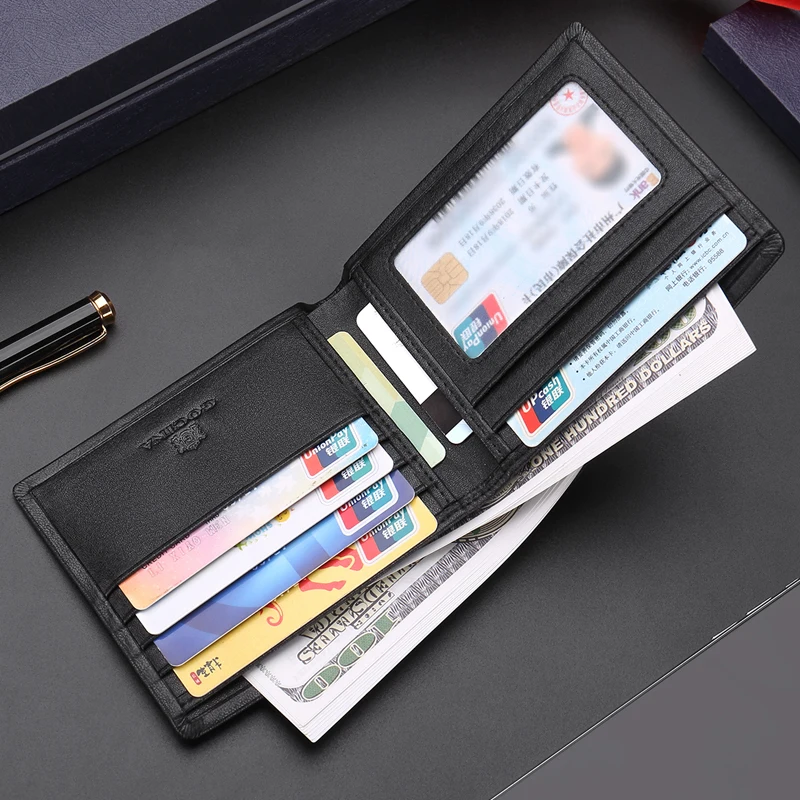 Men's wallet Coin wallet men Business Casual Money clip card holder Leather Wallet High capacity Men wallet 4
