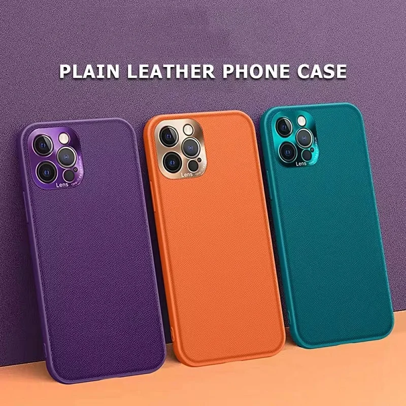 

Soft Sheepskin Leather Phone Case For iPhone 15 14 Plus 13 12 Mini 11 Pro Max XR XS Max 7 8 Plus Fashion Solid Color Back Cover