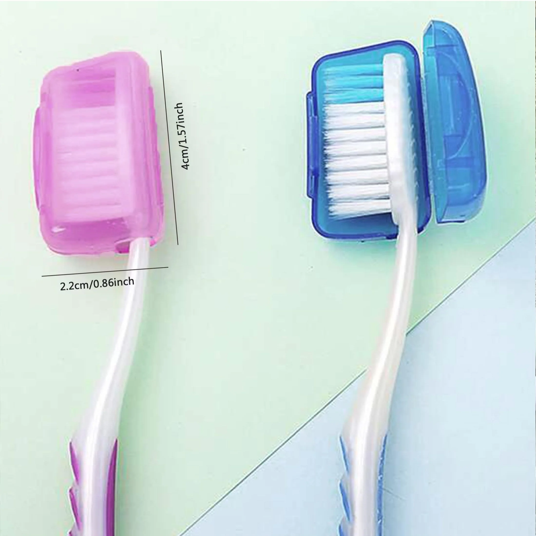 5/10pcs-Portable Toothbrush Set with Brush Head Protector, Bathroom Supplies, Travel Supplies, Camping and Hiking - Random