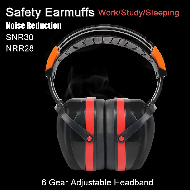 Anti-Noise Safety Earmuffs 6 Gear Adjustable Over-Head SNR30 Ear Protector For Work Study Shooting Drumming Hearing Protection