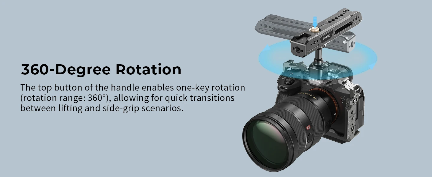 Rotating Top Handle with NATO Clamp Lightweight NATO Top Handle for Camera Cage
