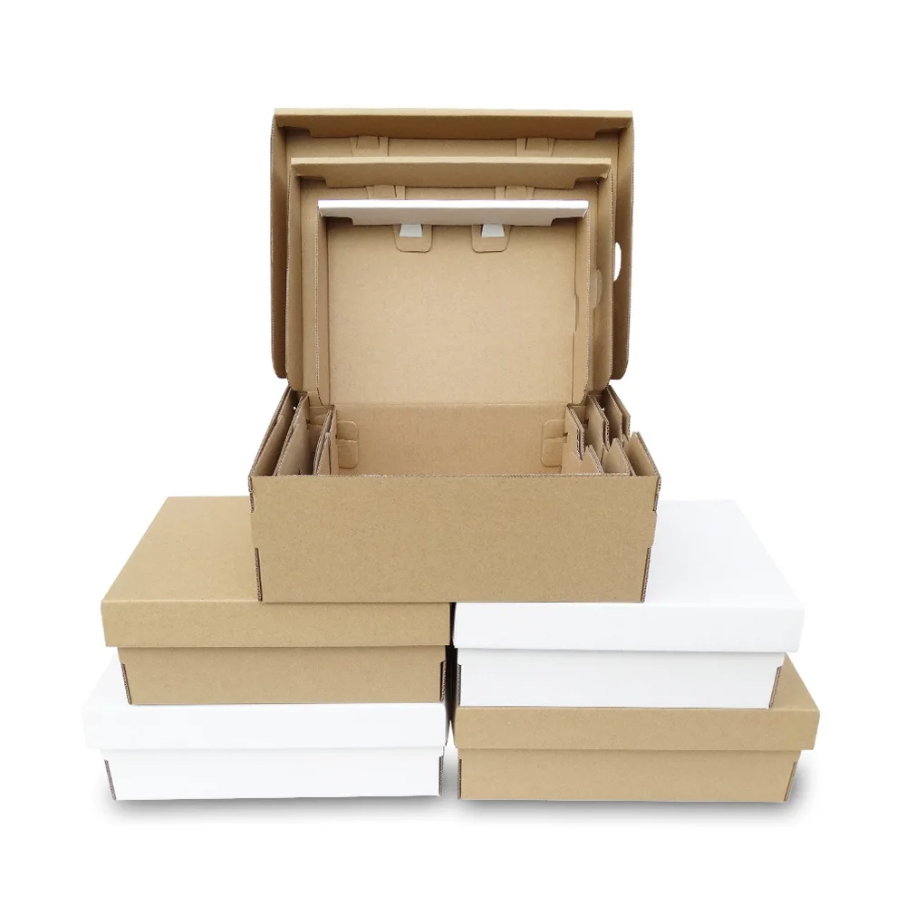 Cajas de cartón para zapatos, paquete hecho a mano, caja de regalo para  correo comercial, caja corrugada de 3 capas para envío, 5 unidades por lote  - AliExpress