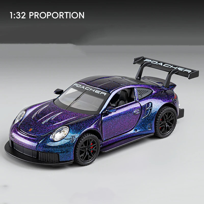 1:32 بورش 911 GT3 RS سبيكة سيارات لعبة نموذج الأطفال مصغرة سباق السيارات التراجع الصوت والضوء دييكاست مجموعة معدنية هدية