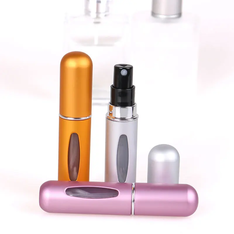 

New 5ml Perfume Atomizer Portable Liquid Container For Cosmetics Traveling Mini Aluminum Spray Alcochol Empty Refillable Bottle