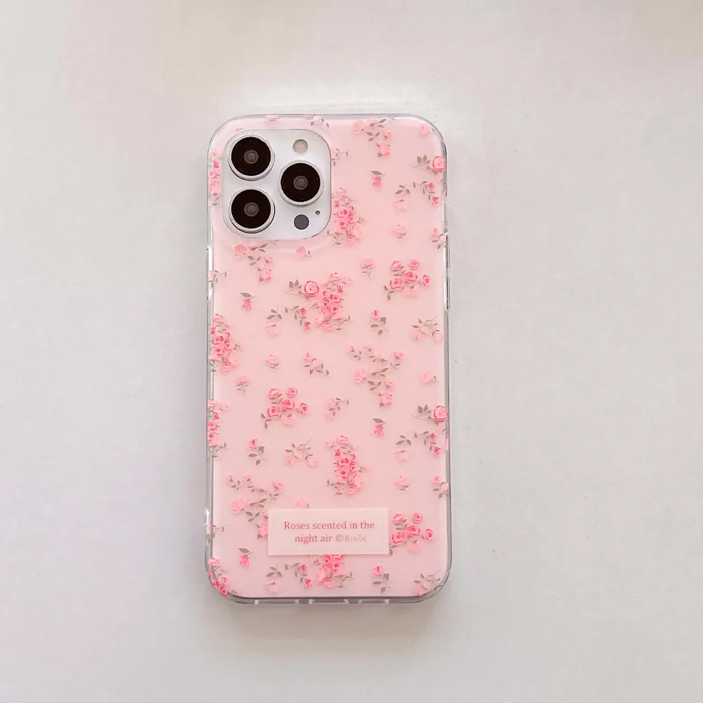 Pink and Blue Floral Bowknot Korean Art INS Phone Case Cover