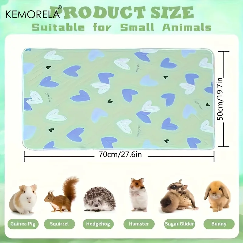 2 pezzi di tappetini riutilizzabili per gabbie per animali domestici, resistenti all'usura e lavabili, con base in poliestere, adatti per piccoli animali come criceti e conigli. - immagine 6
