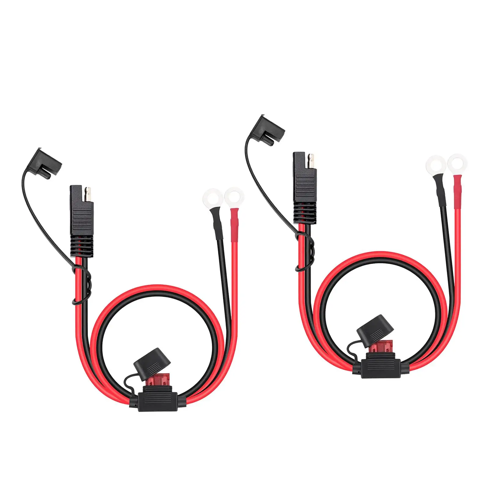 

2Pcs 16AWG SAE Battery Connector Cable Accessory Plug Copper Wire SAE to O Rings Terminal Harness for Vehicle Outdoor Equipment