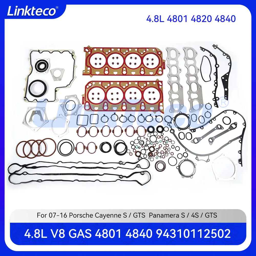 Engine Repair Cylinder Head Full Gasket Set For 07-16 4.8 T L Porsche Cayenne Panamera S 4S GTS Turbo 4.8L 4801 4820 4840